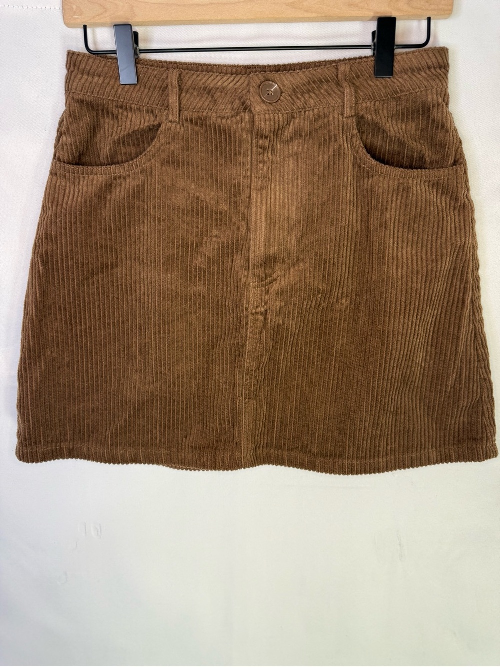 Francesca’s - Brown Corduroy 100% Cotton A-Line Mini Skirt - Size S